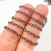 Black Rhodium Sterling Silver Link Chains